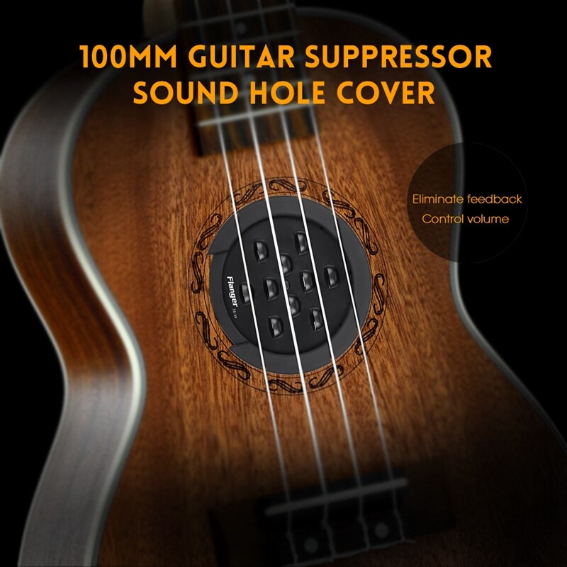 Flanger 100Mm Abs Rubber Gitaar Geluid Cover Verstelbare Akoestische Gitaar Feedbackonderdrukker Sound Hole Cover