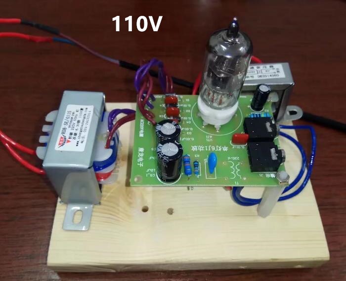 Amps single lamp starter kit 6J1 amplifier kit mono tube amplifier drive 5 Watt speaker: A set DIY KIT 110V