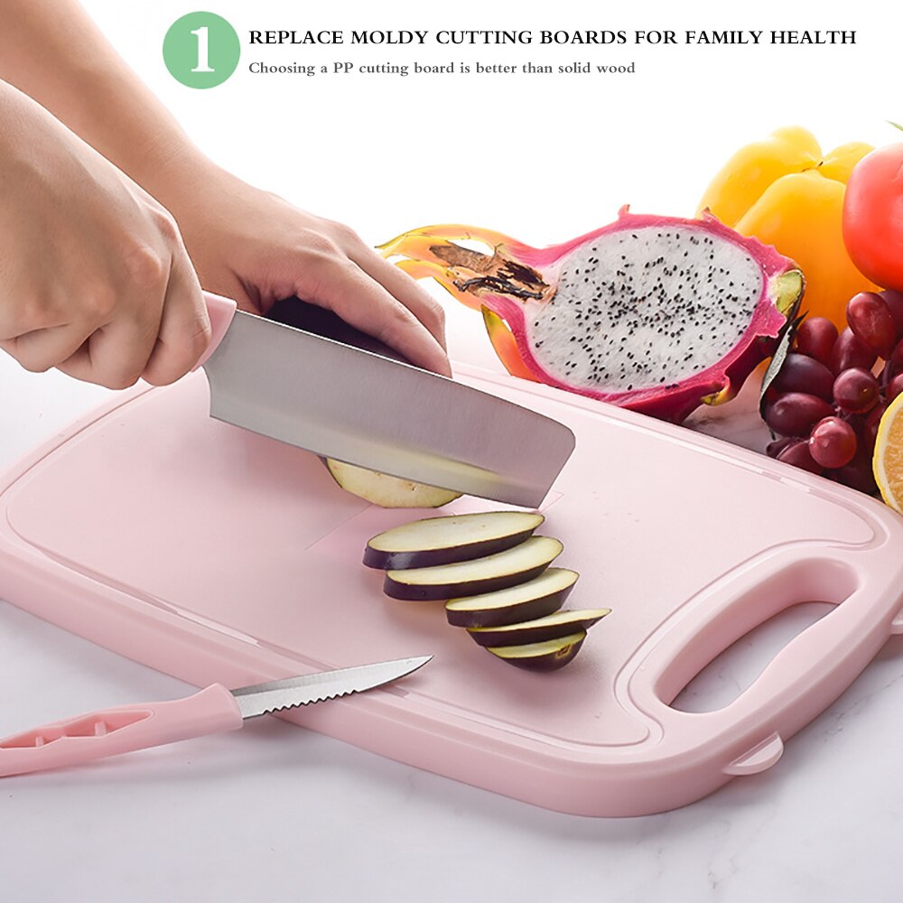 Anti-Overflow Groove Kitchen Chopping Board 9 In 1 Foldable Drainage Basket Multifunction Safety Cutting Board Set