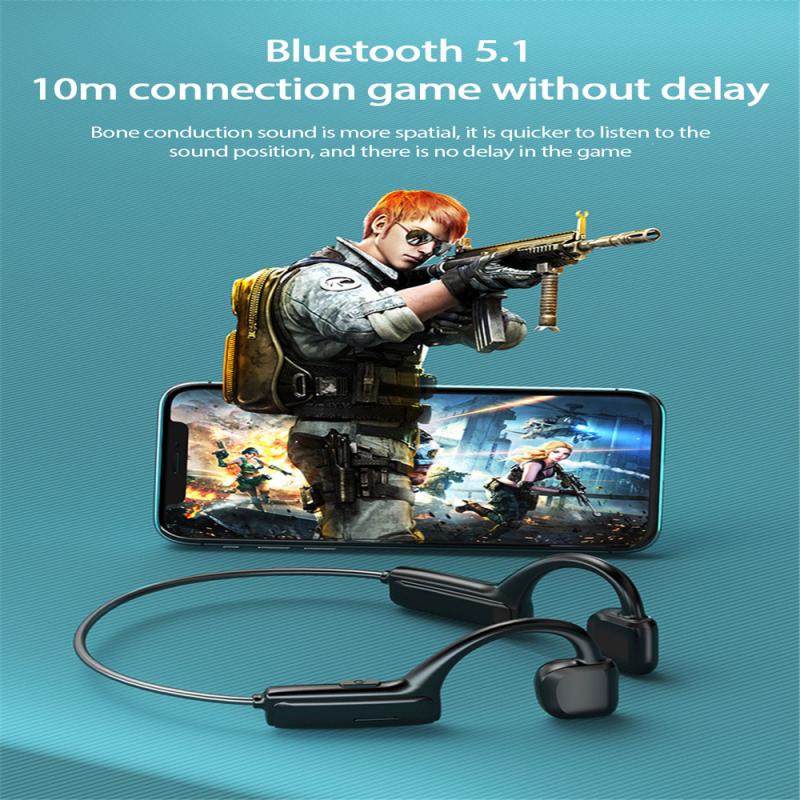 Bone Conduction Headphones - Bluetooth 5.1 Wireless Sport Earbuds - 10-15M Range - 5-6 Hrs Talk Time