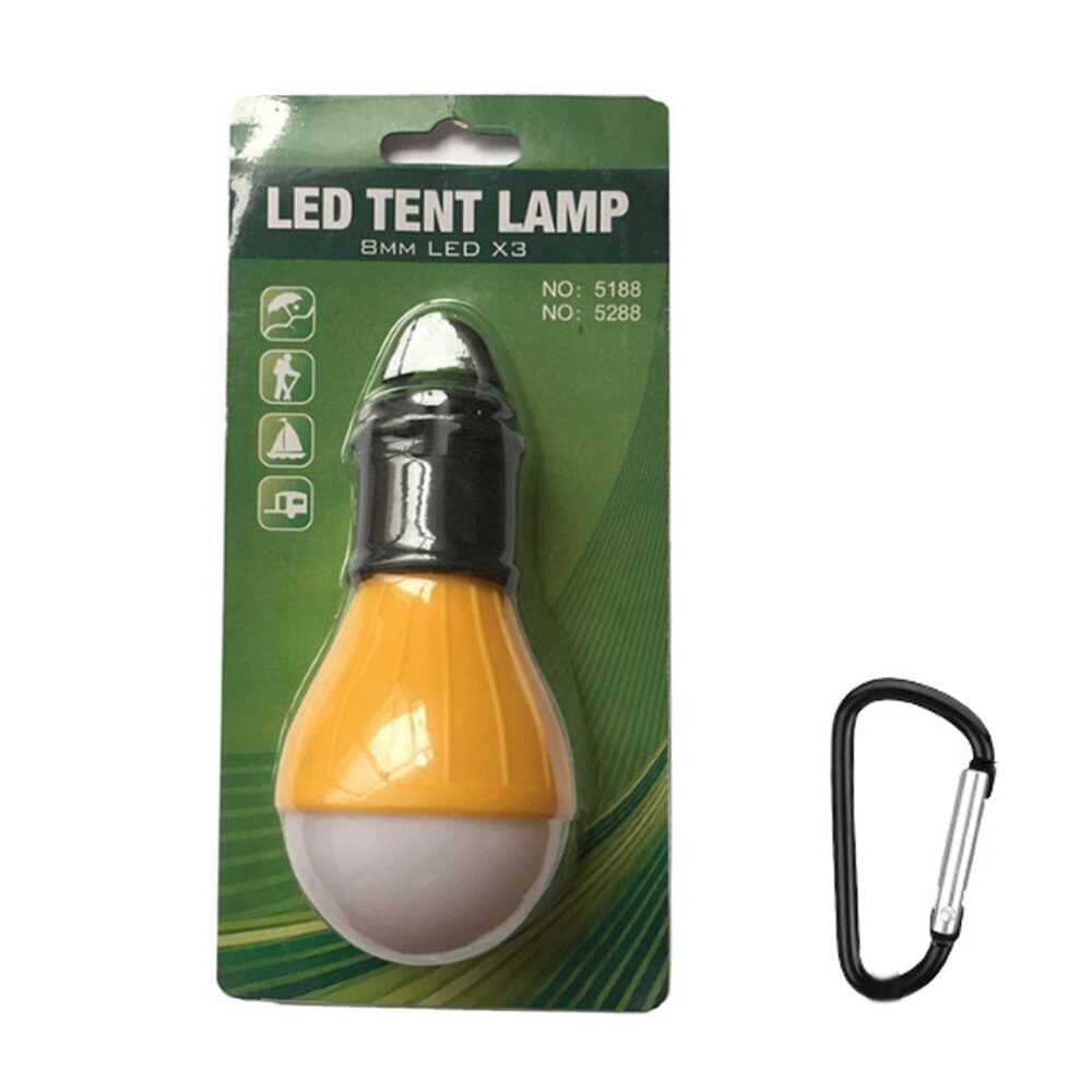 De emergencia portátil de luz para tienda aire libre Camping luz bombilla colgando lámpara de Camping linterna bombilla luz de trabajo Camping luz LED: Yellow(Hook)