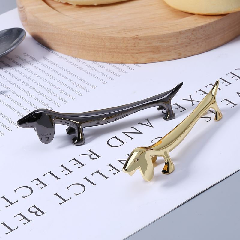 Zinc Alloy Lovely Dog Chopsticks Stand Rack Spoon Fork Knife Rest Storage Holder Decoration