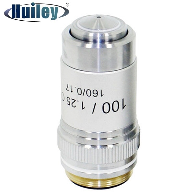 Microscopio biológico con objetivo acromático, lente óptica objetivo, tubo de longitud de 160mm, distancia de conjugado de 195mm, 100 Uds.