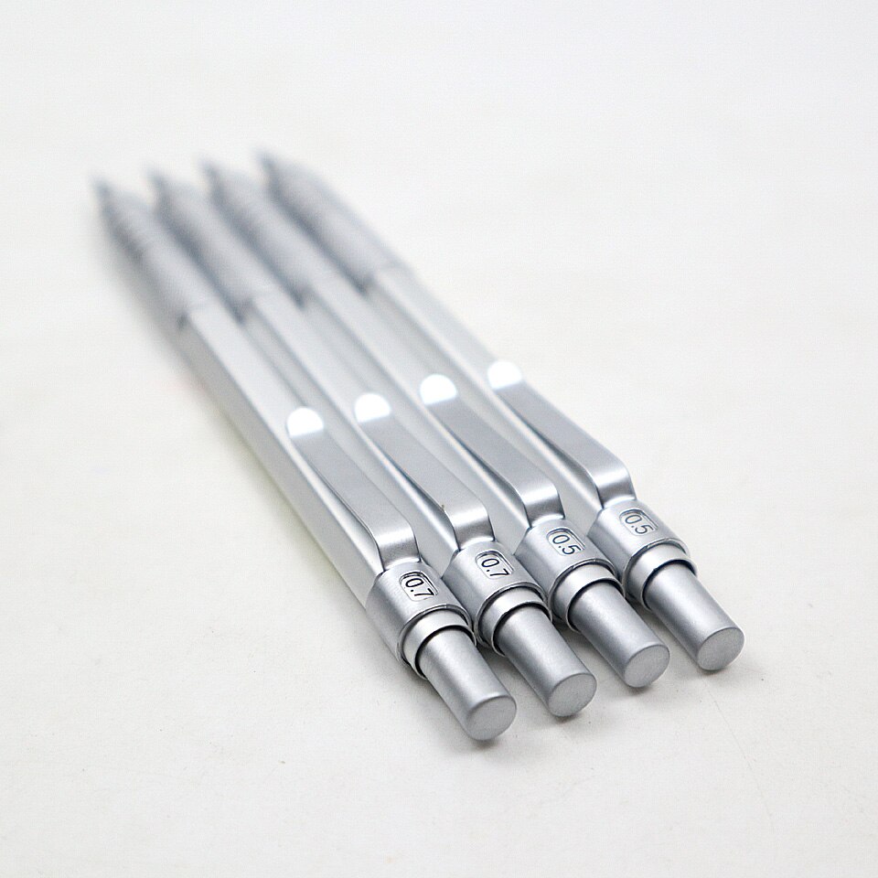 Mechanical Pencil 0.5mm 2B Full Metal Silver Automatic Pencils for Painting Writing Supplies Pencils