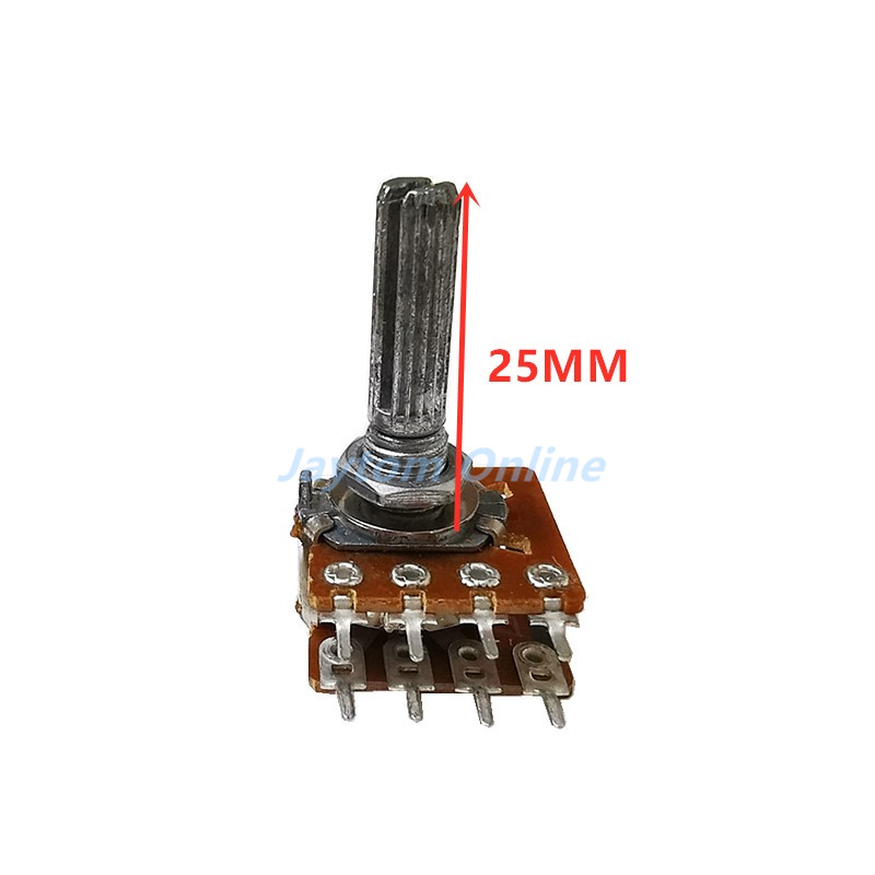 1pc-poliges Audio--lautstärkepotentiometer mit -148 schaltern, 8- Stifte mit mittelabgriff ,  b50k b100k 20mm 25mm pflaumenachse: Gold