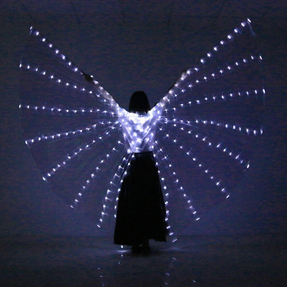 LED objeto de atrezo para mujer y niña, alas LED luminosas ISIS, disfraz de ala iluminada, alas de estilo abierto sin palos