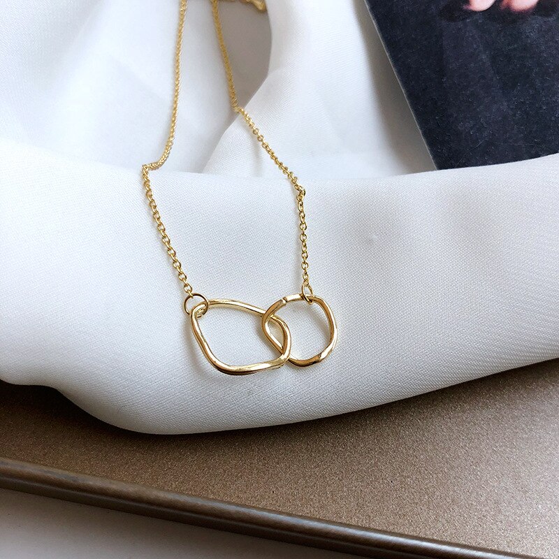 Cool Cool fille vie quotidienne tenue ras du cou belle chaîne en métal Style formes géométriques explicite collier accessoires simples