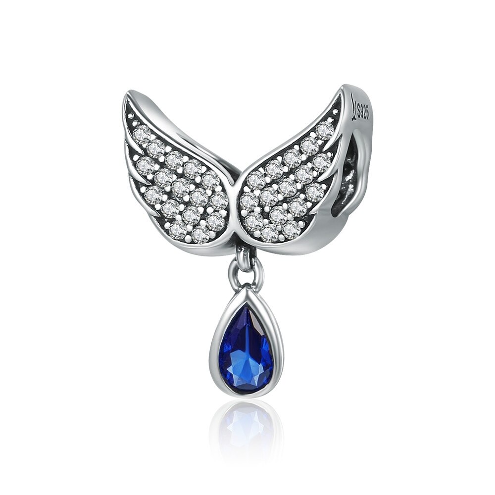 Wostu ægte 925 sterling sølv engel vinger fjer vedhæng charm fit kvinder armbånd amp halskæde smykker cqc 481: Default Title