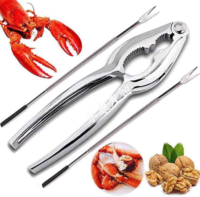 Juego de 3 unids/set de acero inoxidable con forma de cangrejo, herramientas para mariscos, Cracker, pinzas, aguja, tenedor, tuerca
