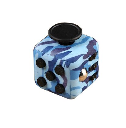 Min cube Toy Vinyl Desk Finger Toys Squeeze Fun Stress Reliever 3.3cm Antistress: Blue Black