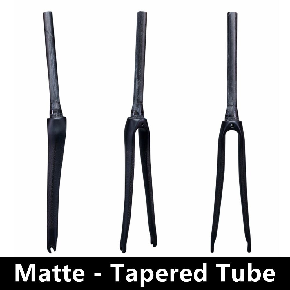 Bikes Road Fork 700C Straight 1-1/8 (28.6mm) Super light High Strength 3K Carbon Fiber Bicycle Front Fork: Matte - Tapered