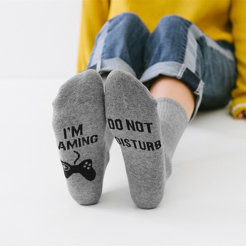 Ne pas déranger je suis GAMING hommes chaussettes lettre noir unisexe équipage homme chaussette décontracté coton Sox adulte automne hiver classique Skarpetki