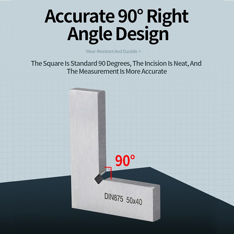 90 graders vinkel flad kant firkantet vinkel lineal træbearbejdningsværktøj snedker firkant lineal metal firkantet kulstofstål måler prøv firkantet