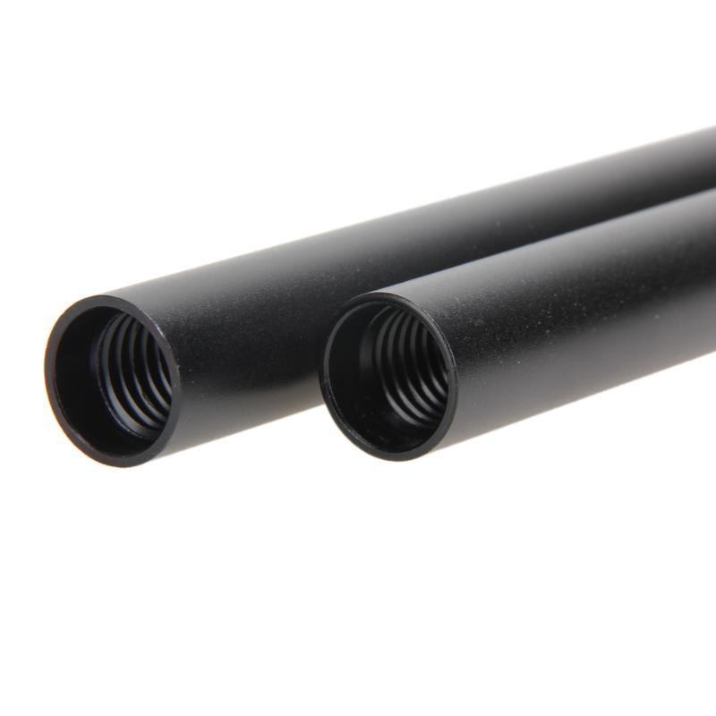 2 pièces en alliage d'aluminium Standard DSLR caméra tige 15mm tiges M12 filetage femelle 25cm 10 "-1052 caméra photographie Guide Rail tiges