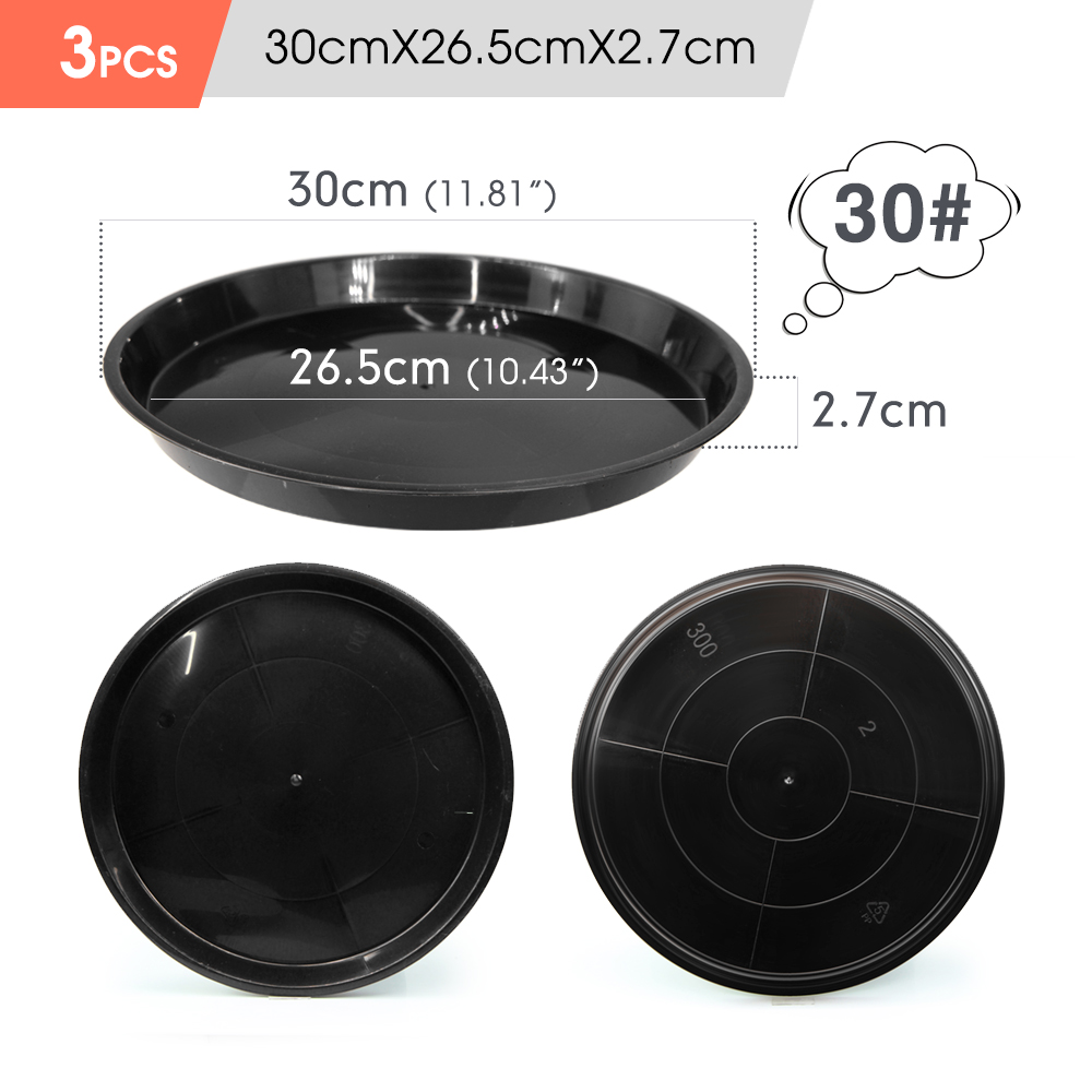 3-5PC Durable Plastic Plant Saucer Brown White Black 14-30cm Round Drip Plant Tray Flower Pot Indoor Outdoor Home Garden Supplie: Brown