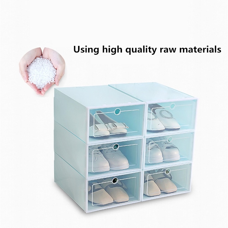 6 Pcs Grote Schoenendoos Verdikte Lade Case Plastic Schoen Dozen Stapelbaar Doos Schoen Organisator Schoenen Opbergdoos Schoenenrek