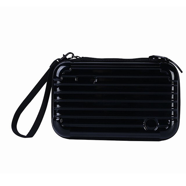 Waterproof ABS Makeup Bags Hard Portable Cosmetic Bag Women Travel Organizer Necessity Beauty Case Suitcase Make Up Bag: black