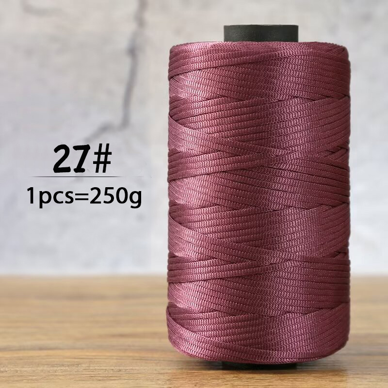 250g summer crochet flat ribbon thread handmade DIY weaving production crochet summer sun hat sandals bag shiny yarn: Burgundy