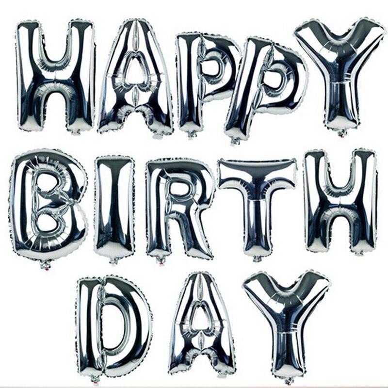 13pcs/set Cute HAPPY BIRTHDAY Alphabet Letters Balloons Party Decoration Engagement Aluminum Foil Membrane Ballons