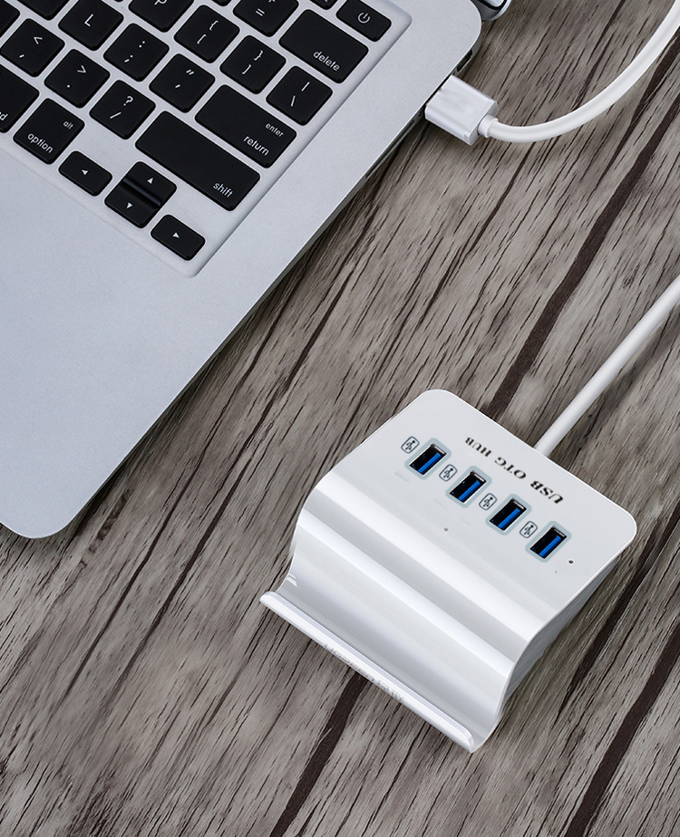 JTKE-Hub Micro USB 3 en 1 de 4 puertos, Hub OTG de alta velocidad, Multi USB 3 0 divisor para Windows Tablet Smartphone PC con soporte para teléfono