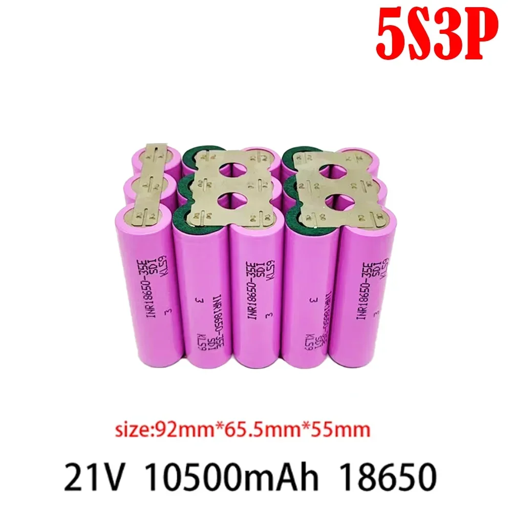 35E 18650 3500/7000/10500/14000mAh 2S 3S 4S 5S 6S/1P 2P 7.4V 12.6V 14.8V 18V 25.2V for screwdriver battery welding battery pack: Brown