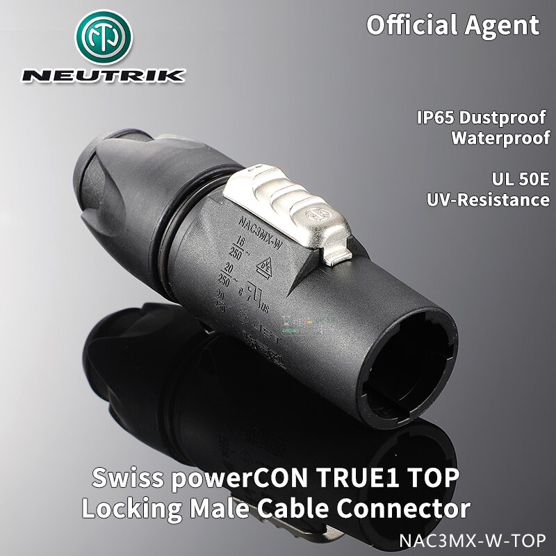 NEUTRIK powerCON TRUE1 TOP 20A Male Female Locking Cable Connector Plug LED Outdoor Aviation IP65 UL50E NAC3FX-W-TOP NAC3MPX-TOP: NAC3MX-W-TOP