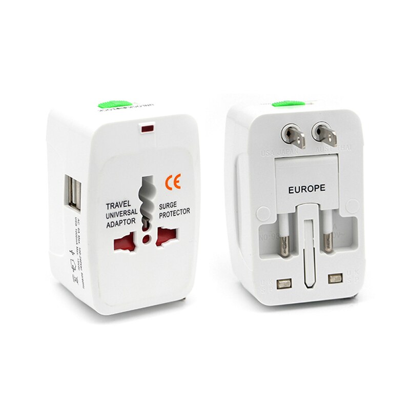 Universal Worldwide Adapter Electric Socket AU UK US EU Plug Adaptor Travel Wall Charger AC Power Option 2 USB Charging Port