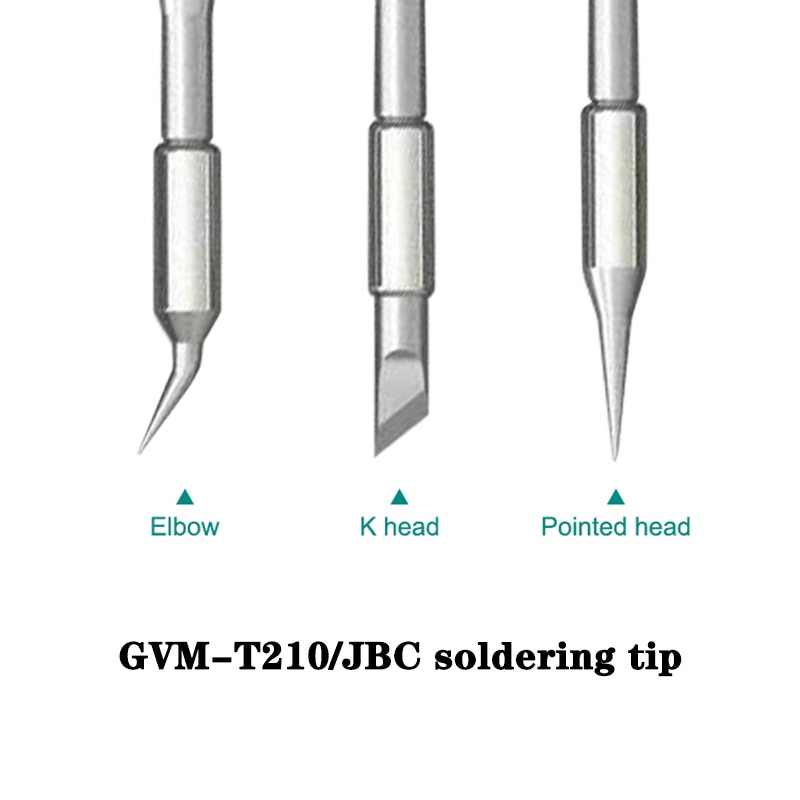 Puntas GVM T210, boquilla JBC/GVM, C210-I/IS/K T210 T26 S21 JBC C210, punta sin plomo, temperatura rápida, núcleo de calefacción de soldadura T210