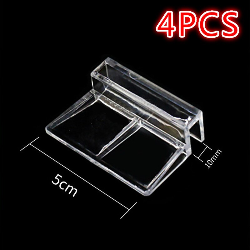 5/6/8/10/12Mm Acryl Clips Glas Deksel Aquarium Ondersteuning Houders Beugel aquarium Accessoires: 10mm 4pcs