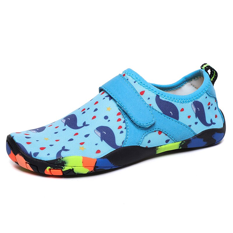 Enfants chauds nager chaussures d'eau séchage rapide antidérapant pieds nus Wading chaussures pour garçons filles CNT 66: Bleu ciel / 4