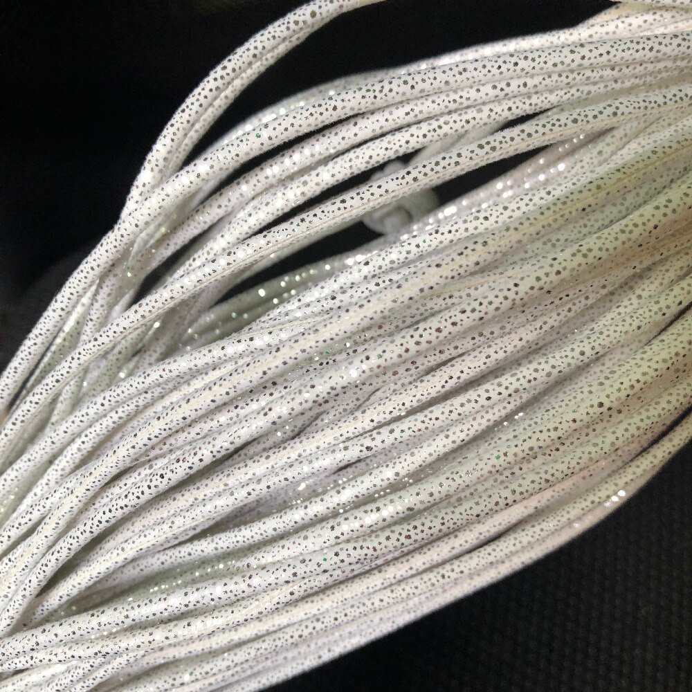 5m/ partier smykker 3mm hvid ledning rund blød metallisk glitter stof reb strimmel diy armbånd halskæde choker materia