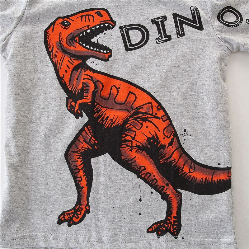 T-shirt Enfant Manches Longues - Impression Dino Cartoon - Coton Tricot Automne - Unisexe