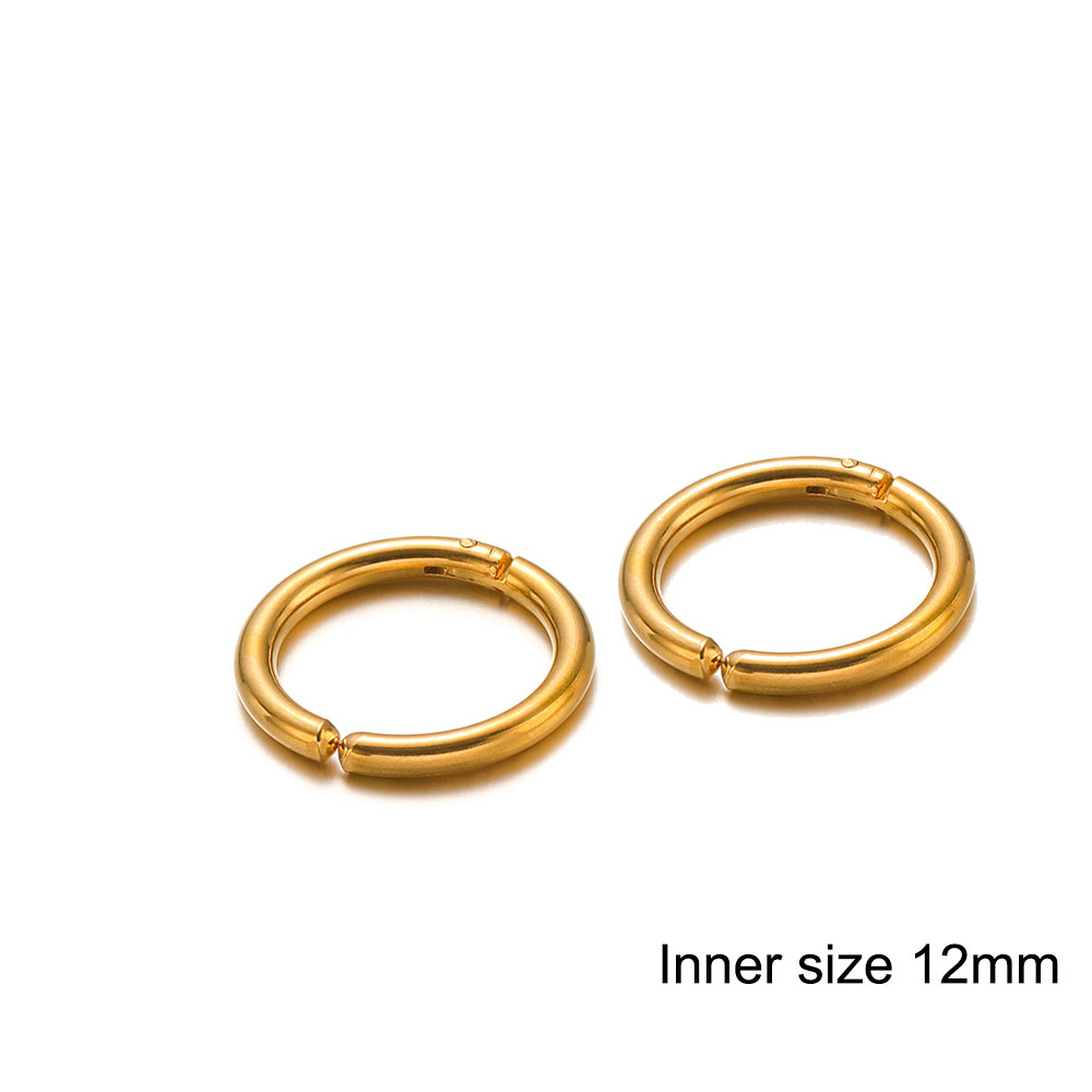 6 uds. De acero inoxidable sin agujero, pendientes con Clip, aros sin perforación, pendientes para mujeres y hombres, pendientes Piercing, joyería: Rodio plateado