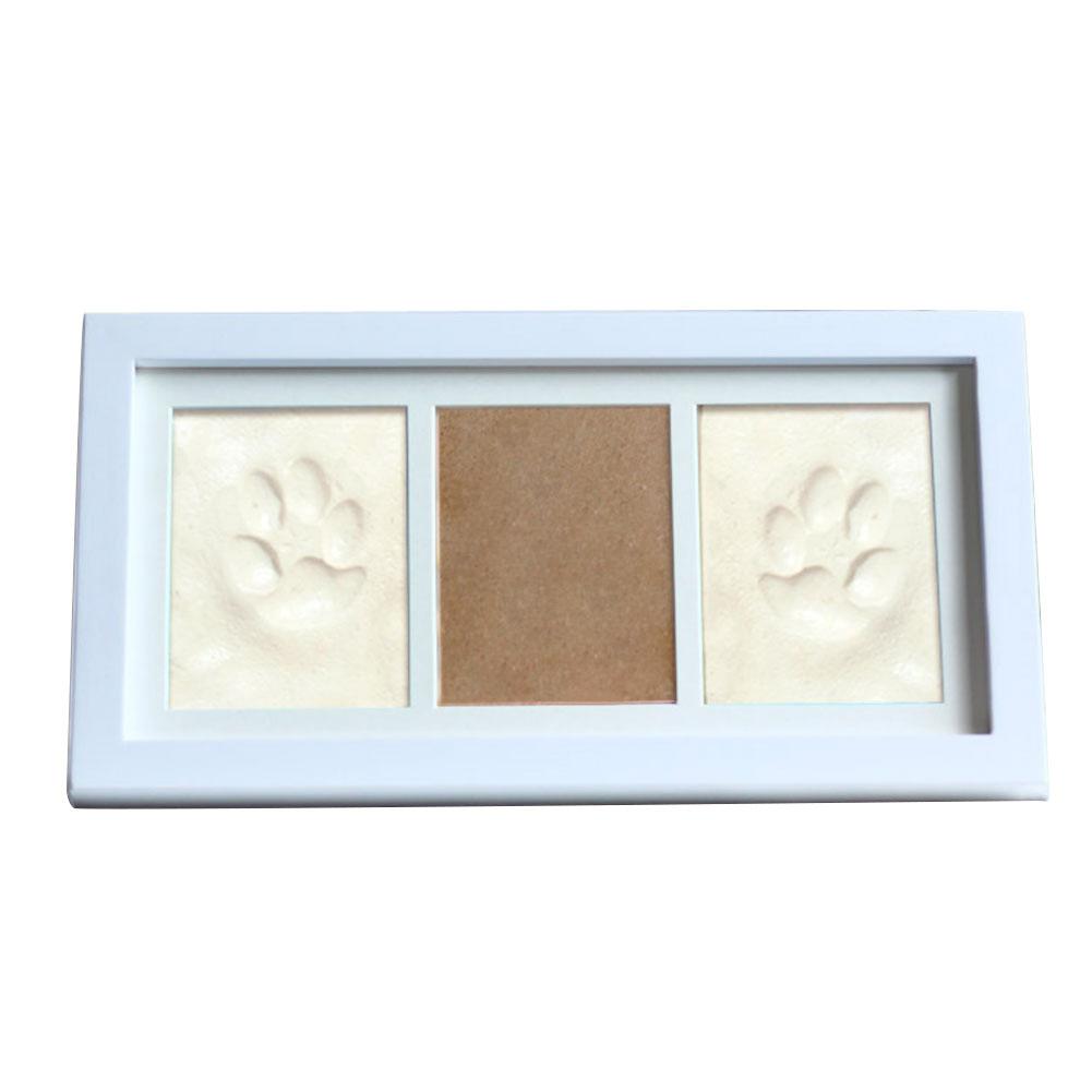 Pet Keepsake Kit Pet Keepsake Picture Frame And Pawprint Kit Paw Print Keepsake Frame Kit With Wooden Photo Frame And Clay: White