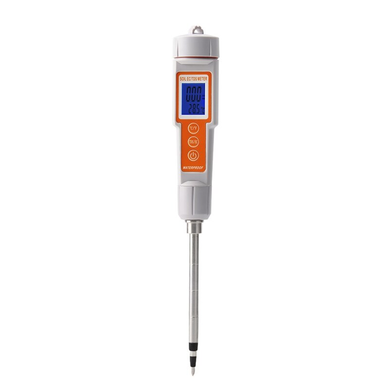 Digital Soil Meter Temperature TDS EC 0-10000Us/Cm High Precision Metal Sensor Conductivity Tester Tool For Garden Farm: Default Title