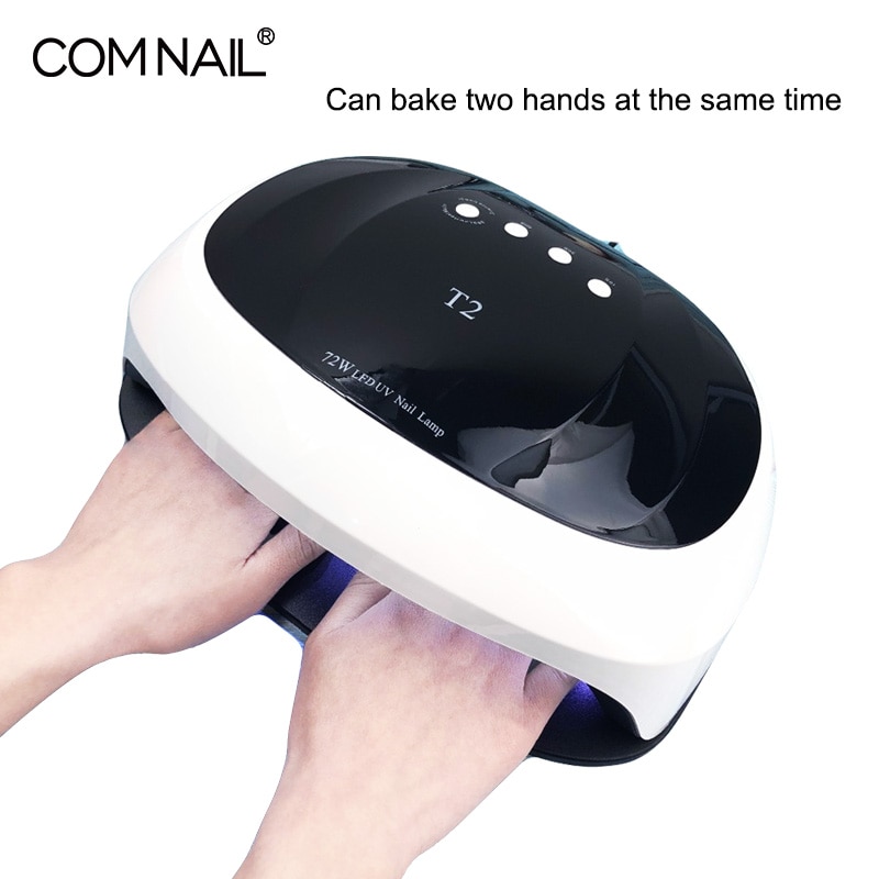 72W T2 2 Hands UV Lamp LED Nail Lamp Nail Dryer For All Gels Polish Light Infrared Sensing 10/30/60/99s Timer Smart For Manicure