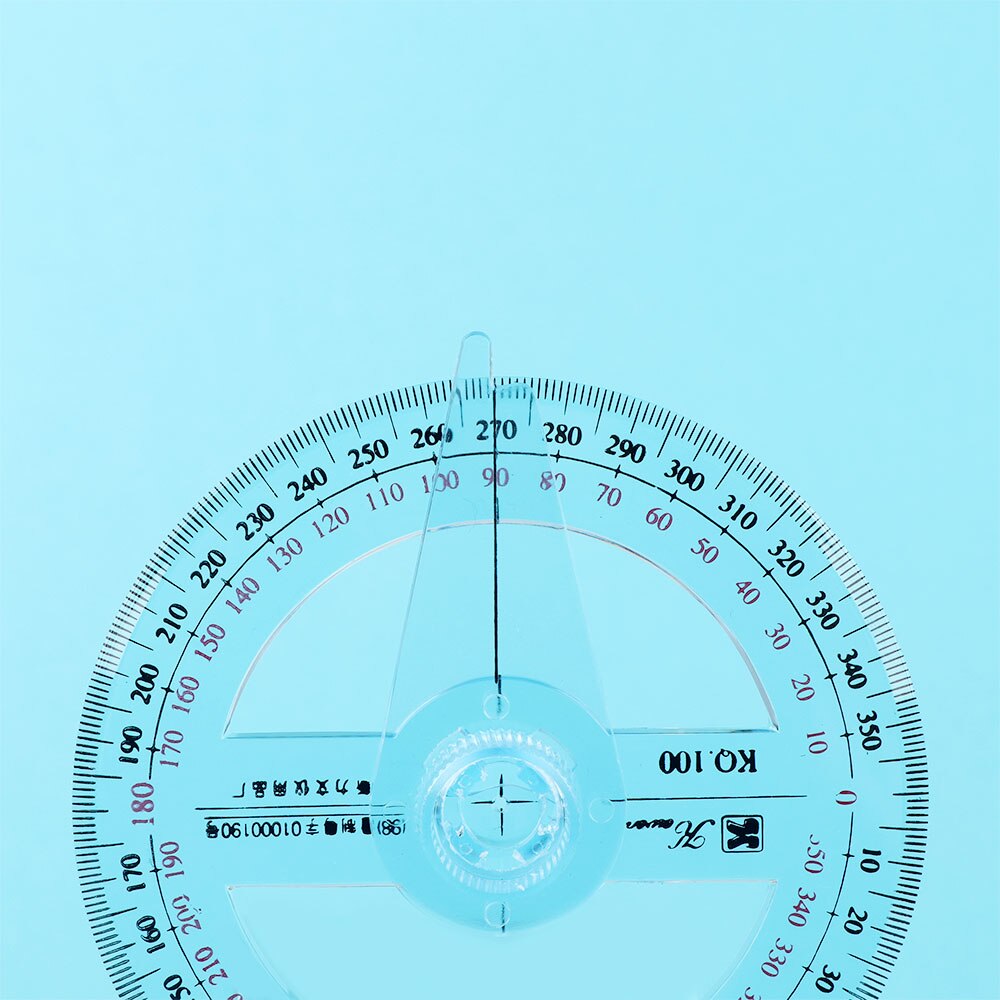 Transparent 360 Degree Pointer Protractor Round Ruler Gauge Measuring Tool Drafting Supplies School Office Supplies Portable