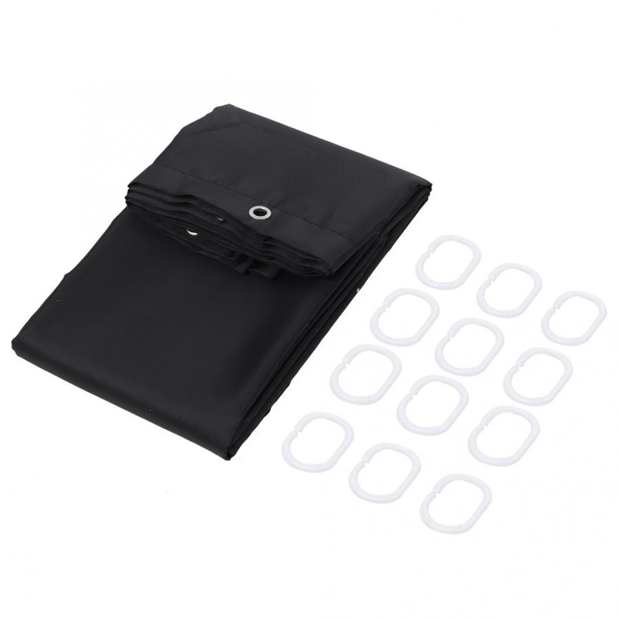 Pure Zwarte Douchegordijn Waterdicht Badkamer Gordijnen Met Haken Eenvoudige Huis Badkamer Decor Bad Screen 2 Maten Optioneel