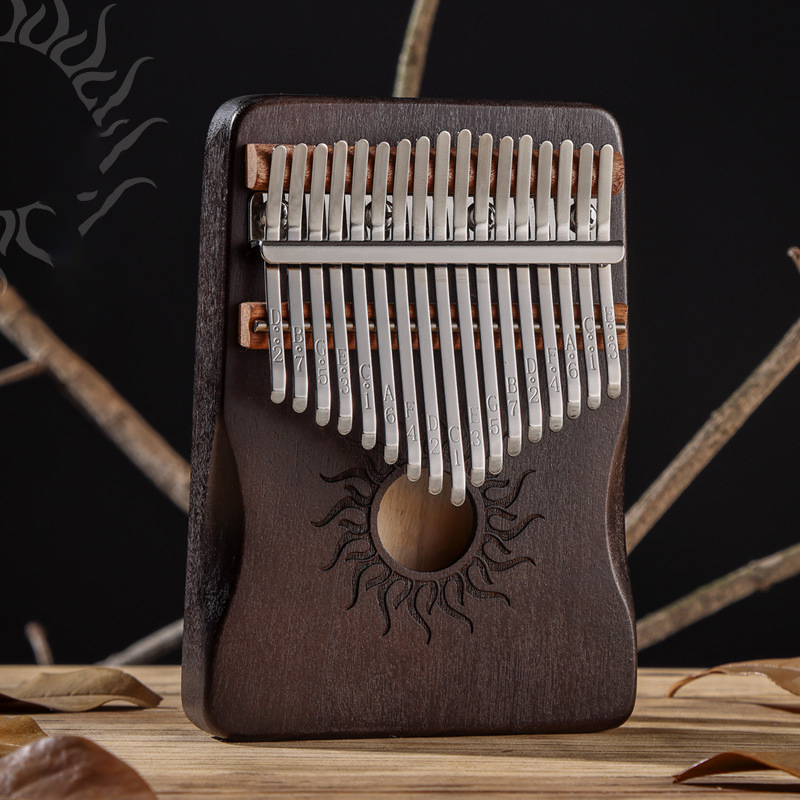Hluru Kalimba 17 21 teclas Kalimba Piano de dedo madera maciza de arce Kalimba pulgar Piano teclado instrumento Musical Mbira para principiantes: Blanco