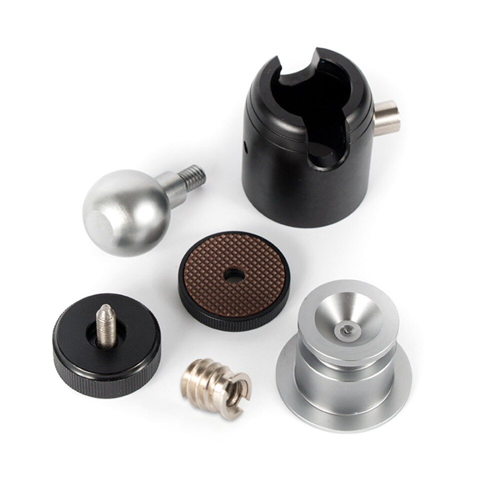 CNC Del Metallo Da 360 Gradi Mini Treppiede Testa Giunto Cardanico Monopiede per Mirrorless Digitale Della Macchina Fotografica Testa A Sfera Del Basamento Adattatore 1/4 Filetto di Vite montaggio