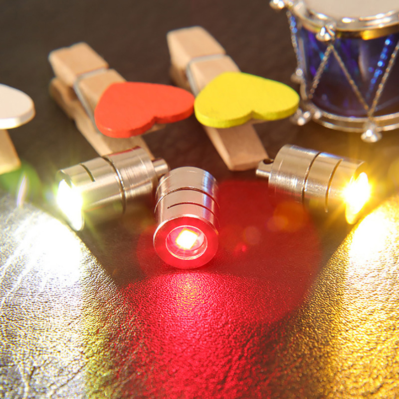 Minibombilla LED para manualidades, luz electrónica con botón decorativo iluminado, modelo de luz de colores, 1 unidad