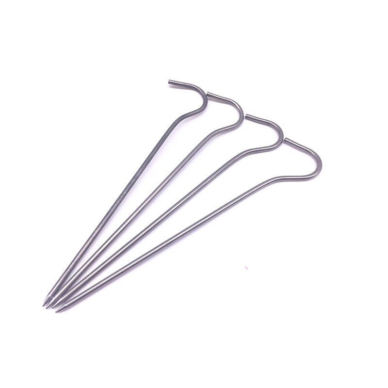 10 Uds. De aleación de titanio Ti carpa, accesorio para acampar al aire libre, carpa, estaca, gancho de curva, diámetro de la cabeza 3,0mm x 165mm