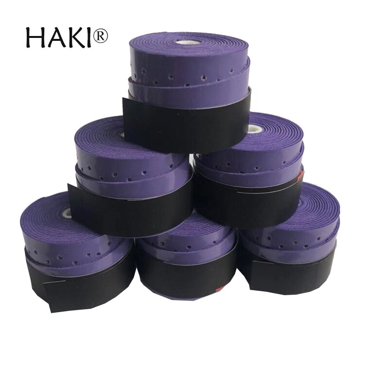 HAKI-empuñaduras de tenis adhesivas, mango de raqueta de tenis perforada, de color negro, sobre agarre, 10 Uds.,: Púrpura