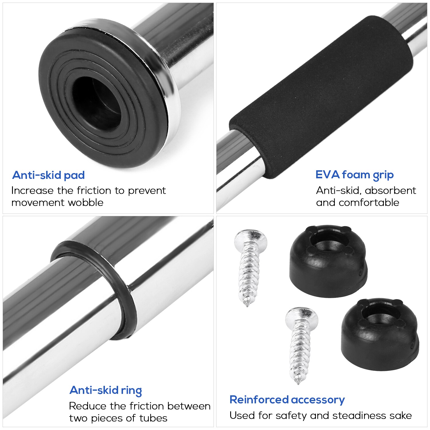 Adjustable Doorway Pull Up Bar Fitness Door Way Chin Up Horizontal Home Gym Exercise Fitness Workout Equipment 350LB Bearing