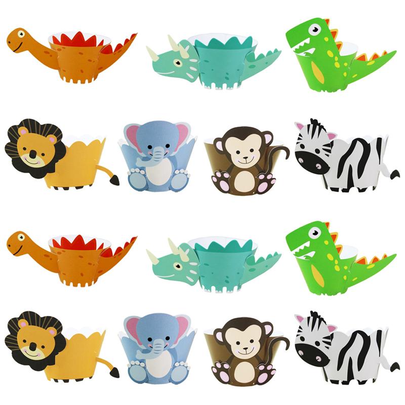 Jungle Dieren Cake Decor Simulatie Giraffe Zebra Wilde Een Safari Party Cake Topper Happy Birthday Baby Shower  15