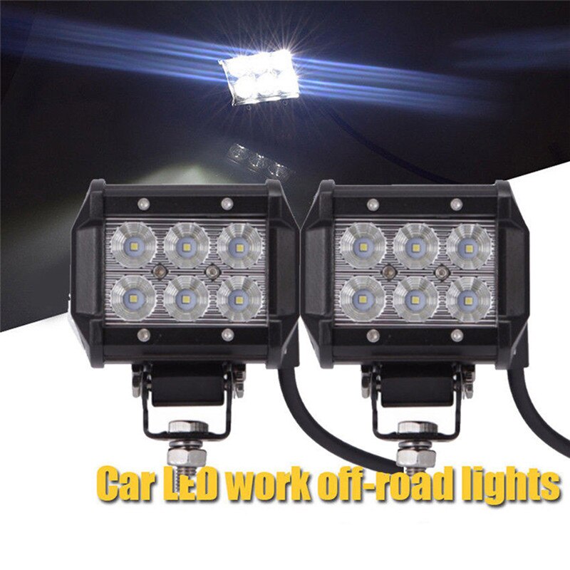 1Pc Auto Led Light Bar 18W Werk Licht Lamp Cree Chip Led Motorfiets Trekker Boot Off Road 4WD 4X4 Truck Suv Fog Licht Voor Atv