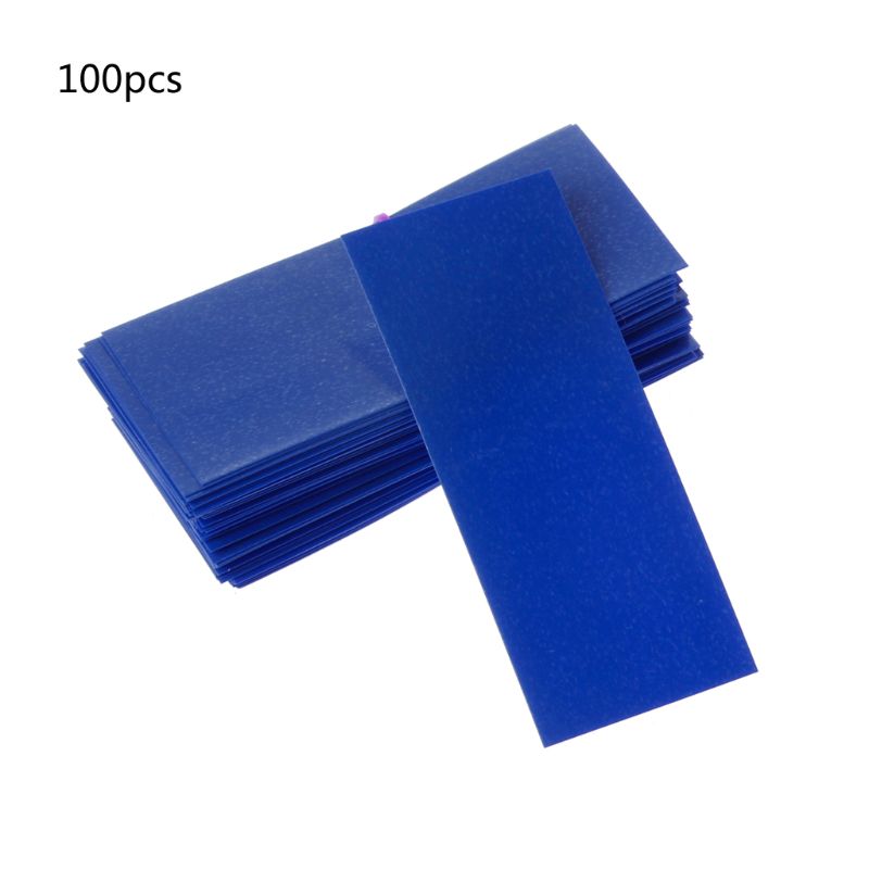 100pc flade pvc-krympeslanger batteripakke til 1 x 18650 batterikrympefilm: Blå