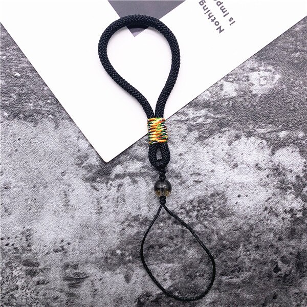 Cordón para colgar en el collar, accesorios para teléfono móvil, llavero para llaves, para teléfono fijo: black