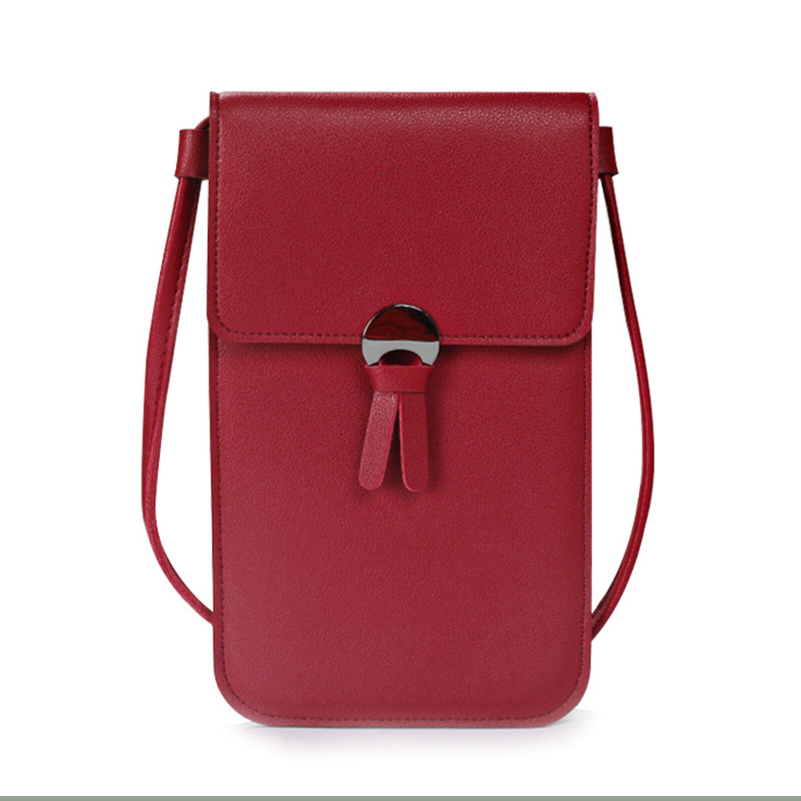 Vrouwen Meisjes Aanraken Screen Handtas Tassel Pu Lederen Schoudertas Voor Telefoon H9: wine red