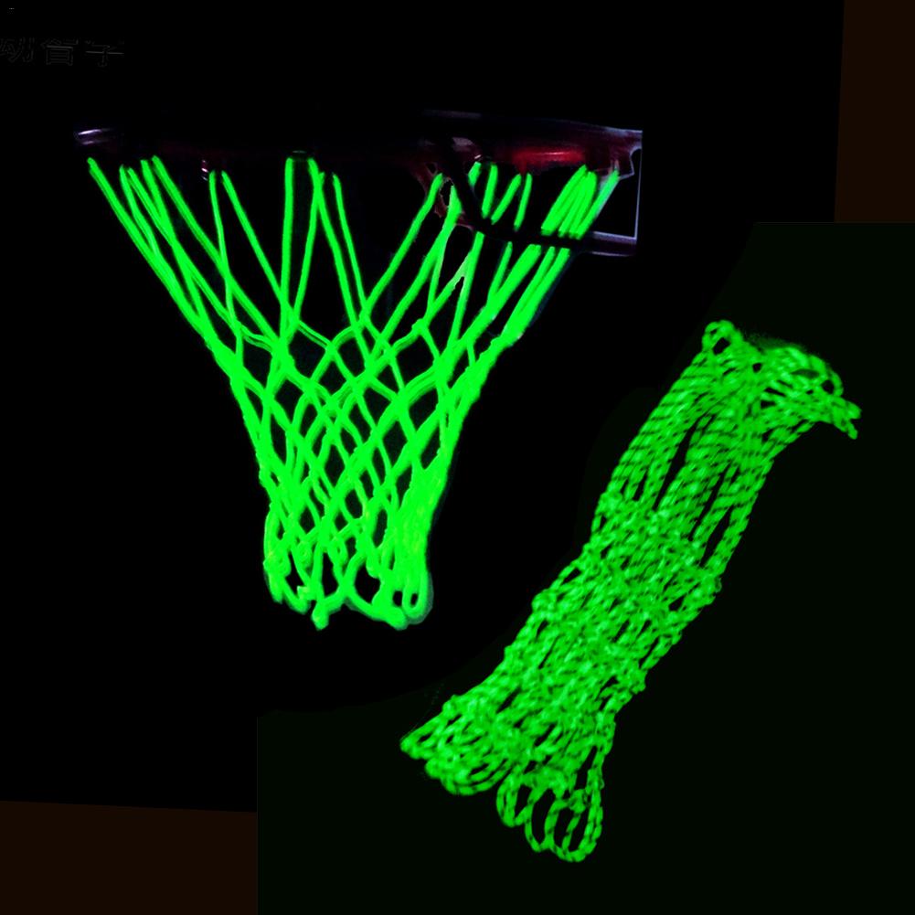 1pcs Shooting Training Basketball Net Green Luminous Basketball Net Backboard Ball Mesh Nylon Standard Basketball Hoop Net